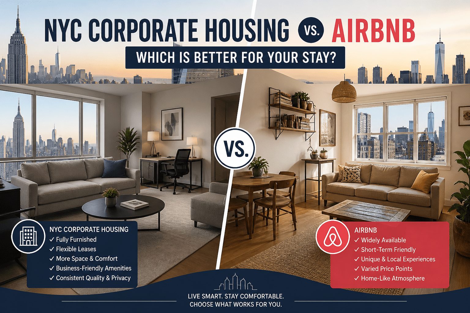 Corporate Housing vs. Airbnb: Which is Better for Your Stay?